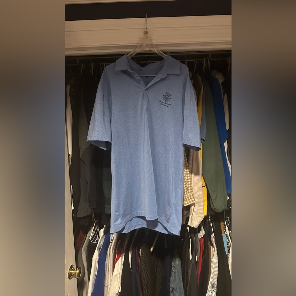 Trump National Bedminster golf course adidas golf tee size large blue
